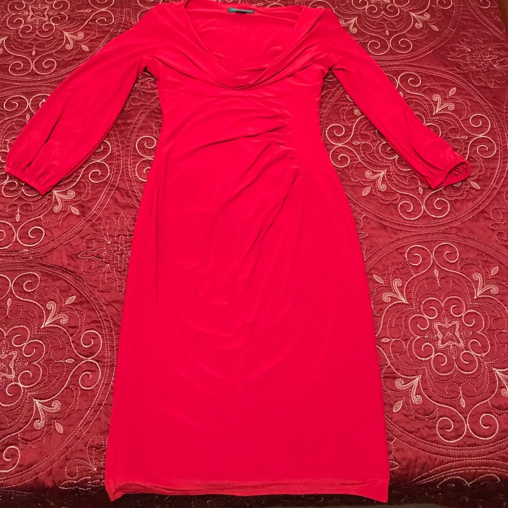 SOLD Lauren Ralph Lauren Red Long Sleeve Dress